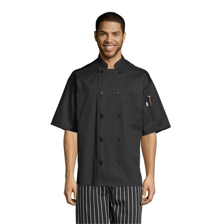 Uncommon Threads Unisex Endura Pro Vent Chef Coat with Mesh, Black - Size 2XL 0429P-0106